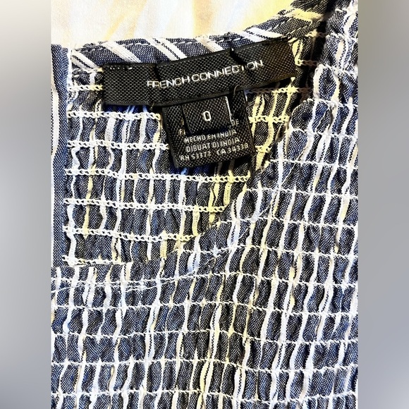 French Connection Stylish Blue and White Striped Women’s Dress Size 0 - Picture 7 of 15
